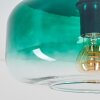 Boza plafón de techo vintage con pantalla de cristal verde, redondo Ø 28 cm