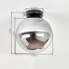 Luminaria esférica moderna Gastor con pantalla de vidrio ahumado, ø 25 cm, E27