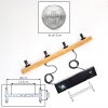 Ripoll lámpara colgante con barra de madera para comedor, 4 luces y vidrio acanalado