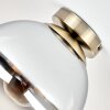 Gastor plafón de techo bola de cristal ahumado, lámpara vintage E27 en latón