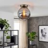 Gastor plafón de techo globo con cristal ahumado y latón antiguo E27 vintage
