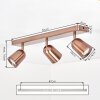 Lemak LED plafón de techo orientable cobre, foco de techo 3 luces GU10