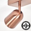 Lemak LED plafón de techo orientable cobre, foco de techo 3 luces GU10