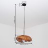 Bauro lámpara colgante de bambú con pantalla abovedada trenzada, E27, longitud 50 cm