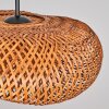 Bauro lámpara colgante de bambú con pantalla abovedada trenzada, E27, longitud 50 cm