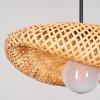 Lámpara colgante Bauro, pantalla ovalada de bambú crudo, ajustable al montar