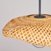 Lámpara colgante Bauro, pantalla ovalada de bambú crudo, ajustable al montar