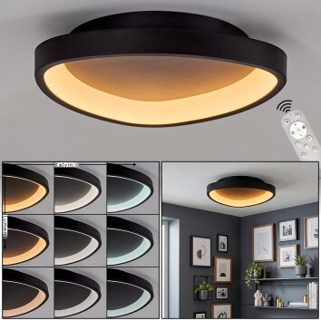 Rimon plafón LED de techo con mando a distancia, redondo ø 36 cm, moderno
