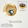 Luminaria esférica moderna Gastor, globo de vidrio dorado, ø 20 cm, E27