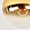Luminaria esférica moderna Gastor, globo de vidrio dorado, ø 20 cm, E27