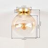 Plafón esférico Gastor moderno, pantalla de vidrio ámbar y transparente ø 20 cm