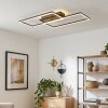 Plafón LED Velani con marcos rectangulares y listones de madera, 3000 Kelvin, luz cálida