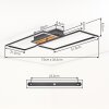Plafón LED Velani con marcos rectangulares y listones de madera, 3000 Kelvin, luz cálida