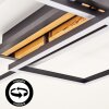 Plafón LED Velani con marcos rectangulares y listones de madera, 3000 Kelvin, luz cálida