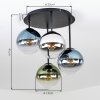 Gastor plafón de techo con bolas de vidrio de colores, 4 luces E14