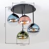 Luminaria esférica moderna Gastor con 4 pantallas de vidrio multicolor ø 15 cm