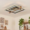 Plafón LED Selani con marcos entrelazados y barra de madera, 2700-6500 Kelvin