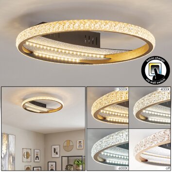 Plafón LED de aro Calista, doble aro, difusor transparente, CCT 3000/4000/6000 Kelvin