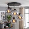 Gastor plafón de techo de 4 luces E14 con pantallas esféricas estilo retro
