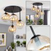 Gastor plafón de techo vintage de 4 luces E14 con pantallas esféricas para salón
