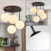 Luminaria esférica de techo Chehalis moderna, racimo de 4 pantallas de vidrio blanco ø 15 cm
