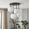 Luminaria esférica de techo Chehalis moderna, racimo de 4 pantallas de vidrio blanco ø 15 cm