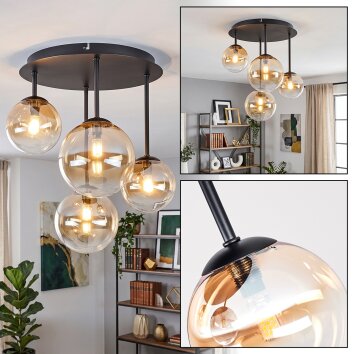 Chehalis plafón de techo de 4 luces G9 con esferas colgantes de estilo retro