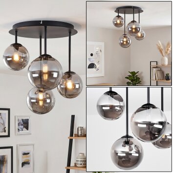 Chehalis plafón de techo de bolas G9, 4 luces, ø 38 cm, estilo retro moderno