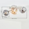 Luminaria esférica moderna Gastor con 4 pantallas de vidrio ámbar, transparente y ahumado
