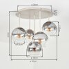 Koyoto lámpara de techo redonda 5 luces con pantallas esféricas, Ø 45 cm, moderna retro