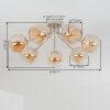Koyoto plafón de techo 7 luces E14 con pantallas de globo para salón y comedor