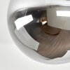 Luminaria de techo Gastor moderna, cinco pantallas de vidrio ahumado en clúster