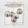 Gastor plafón de techo redondo de 5 luces con globos colgantes, E14, Ø 45 cm