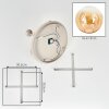 Plafón de globos moderno Gastor con 5 pantallas de vidrio ámbar y transparente, ø 15 cm