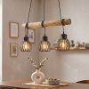Oravi lámpara colgante con barra de madera 3 luces E27, largo 60 cm