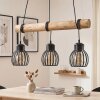 Oravi lámpara colgante con barra de madera 3 luces E27, largo 60 cm