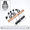 Oravi lámpara colgante con barra de madera 3 luces E27, largo 60 cm