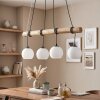 Koyoto lámpara colgante de madera para comedor, 4 luces E27, longitud 80 cm