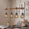 Oravi lámpara colgante de madera para comedor, 4 luces, barra, largo 80 cm