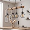 Gondo lámpara colgante con barra de madera, 4 luces E27, longitud 80 cm
