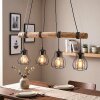 Gondo lámpara colgante con barra de madera, 4 luces E27, longitud 80 cm