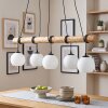 Koyoto lámpara colgante de comedor con barra de madera, 5 luces E27, longitud 100 cm