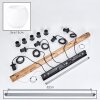 Koyoto lámpara colgante de comedor con barra de madera, 5 luces E27, longitud 100 cm