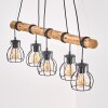Gondo lámpara colgante con barra de madera para comedor, 5 luces E27, largo 100 cm