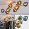 Koyoto plafón de techo retro 10 luces E14 con pantallas esféricas para salón