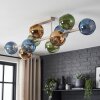 Koyoto plafón de techo retro 10 luces E14 con pantallas esféricas para salón