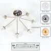 Gastor plafón de techo con bolas redondas, 7 luces E14, diámetro 82 cm