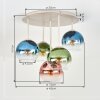 Koyoto plafón de techo 5 luces E14, lámpara de techo con pantallas globo