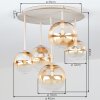 Chehalis plafón de techo con 5 globos, 5 luces G9, ø 45 cm, estilo retro
