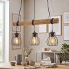 Gondo lámpara colgante de madera rústica, barra de madera, 3 luces, 60 cm
